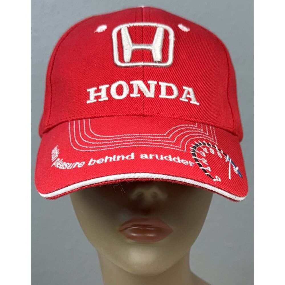 HONDA Racing Mens Strapback Hat CAP Red Embroidered Logo "With Pleasure Behind..